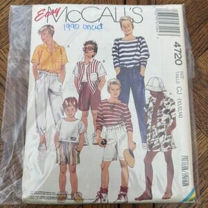 VINTAGE  MCCALL'S 4720  KIDS TOP AND PANTS PATTERN UNCUT 10-14